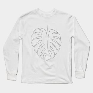 Monstera - single line art Long Sleeve T-Shirt